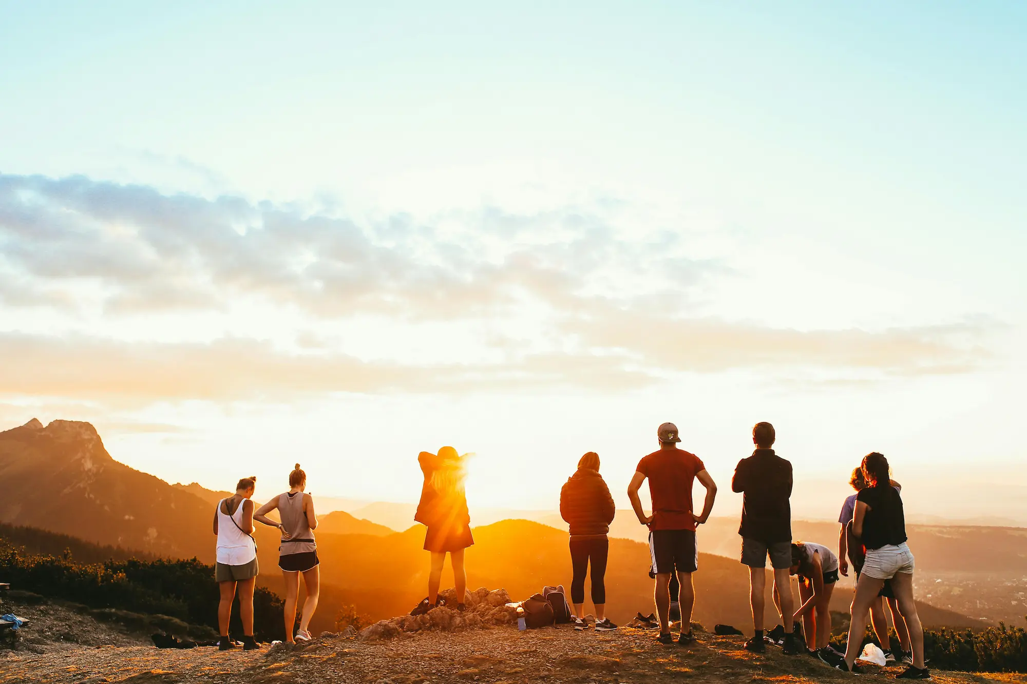 Family at sunset
